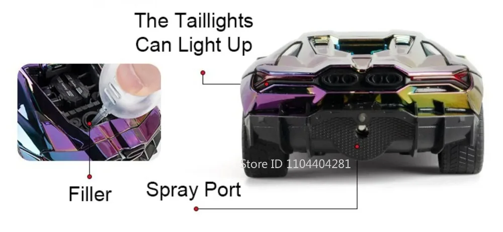 1:24 Lambor Revuelto Legierung Sportwagen Druckguss Modell Spielzeug Türen Geöffnet Sound Licht Zurückziehen Miniatur Autos Freund Urlaub Geschenk – Detail 13