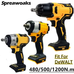 Llave de impacto sin escobillas para reparación de automóviles, destornillador eléctrico inalámbrico de 480/500/1200N.m, herramientas eléctricas de 1/2 pulgadas para Batería Dewalt de 18V y 20V