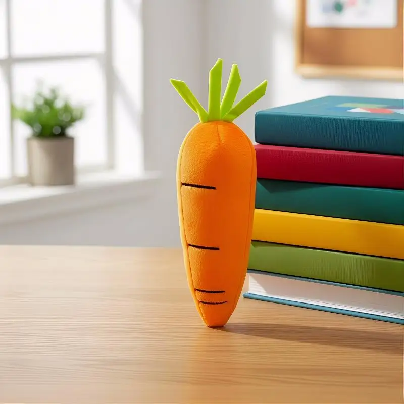 Cute Simulated Carrot Plush Pencil Case Creativity Large Capacity Pencil Pouch Cartoon Portable Storage Bag School Stationery
