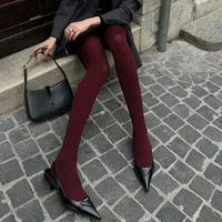 Wine Women's Tights Slim Stockings Winter New Year Pantyhose Super Elastic Leggings Girls Sexy Tights Pants Women Stocking