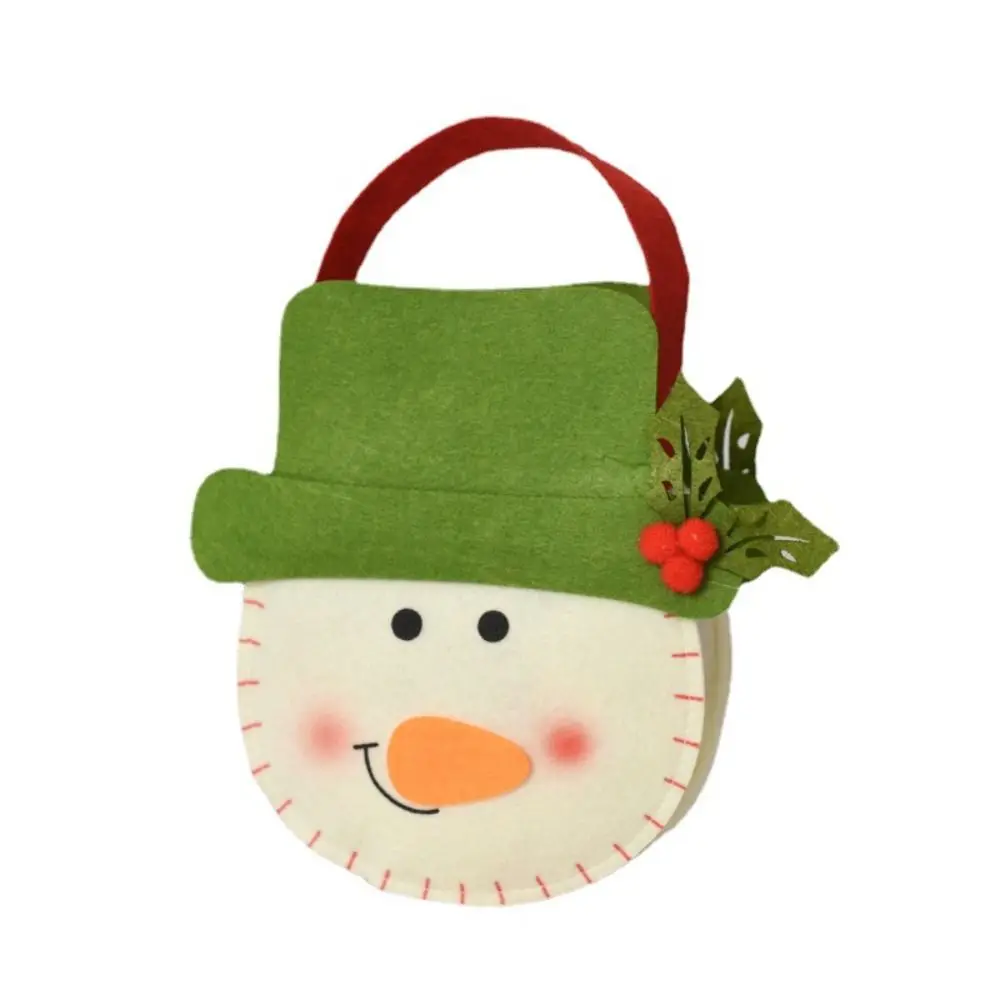 For Children Kids Christmas Tree Decoration Wool Felt Bag With Handle Tote Bag Gift Pouch Christmas Gifts Bag Candy Bag