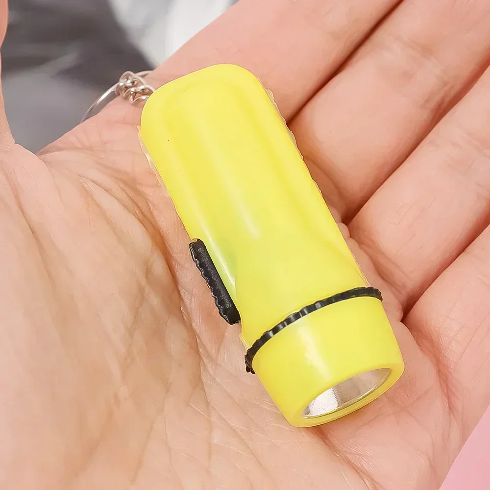 Mini LED Flashlight Children Toy Lamp Plastic Mini Keychain Lights Button Battery Flashlight for Kids Birthday Party Favors