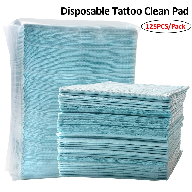 125PCS Disposable Tattoo Clean Pad Double-layer Waterproof Tattoo Table Covers Clean Mat Patient Dental Napkins Tattoo Accessory