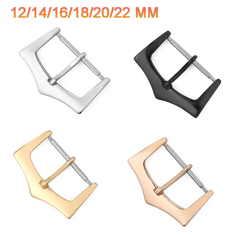 12/14/16/18/20/22 mm Edelstahl-Uhrenschnalle, Uhrenschließe, Zubehör, Ersatzschnalle für Leder-Uhrenarmband mit Werkzeug