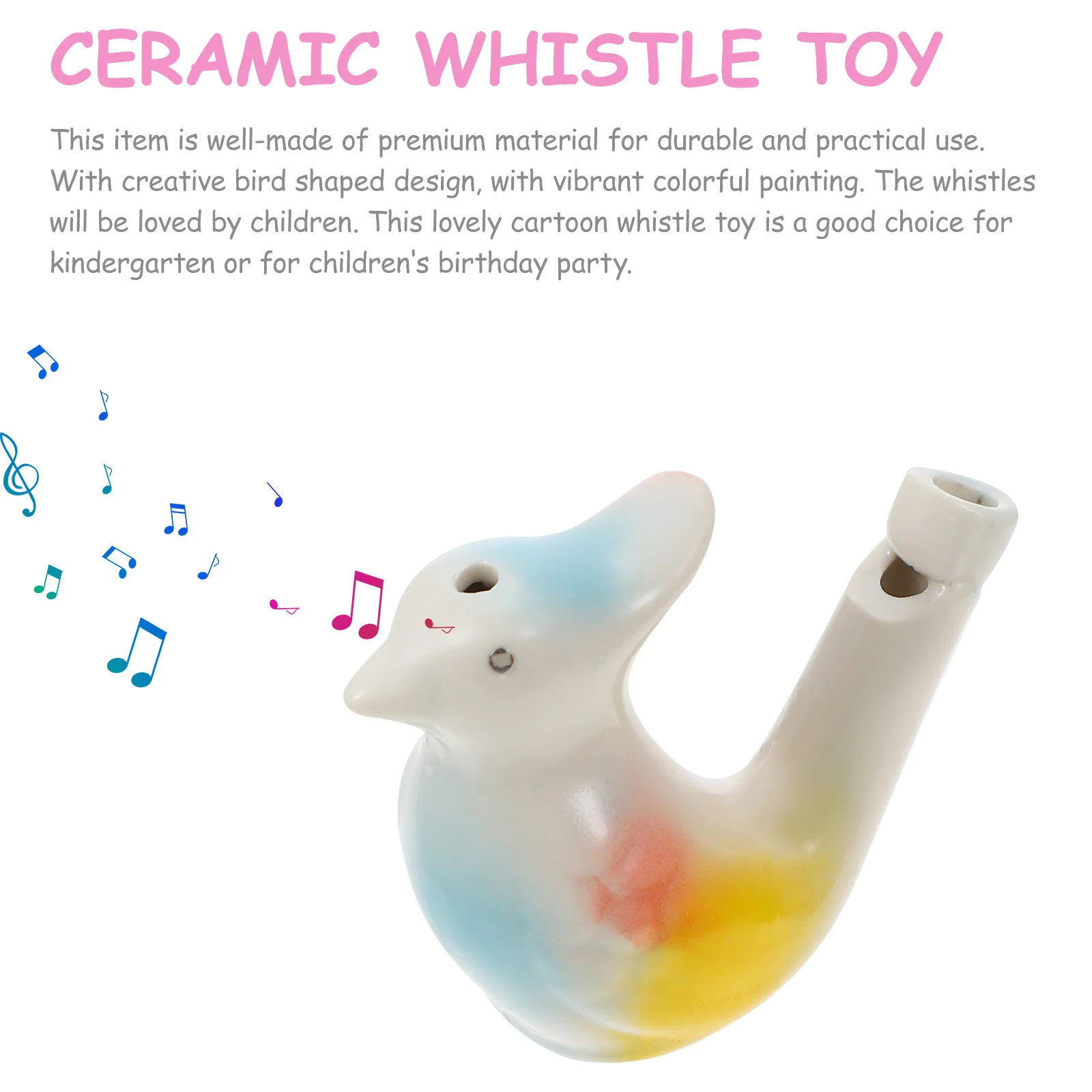 

6Pcs Colored Ceramic Water Bird Whistles Creative Design Durable Whistling Plaything Fun Party Favors Kids Birthday Gift