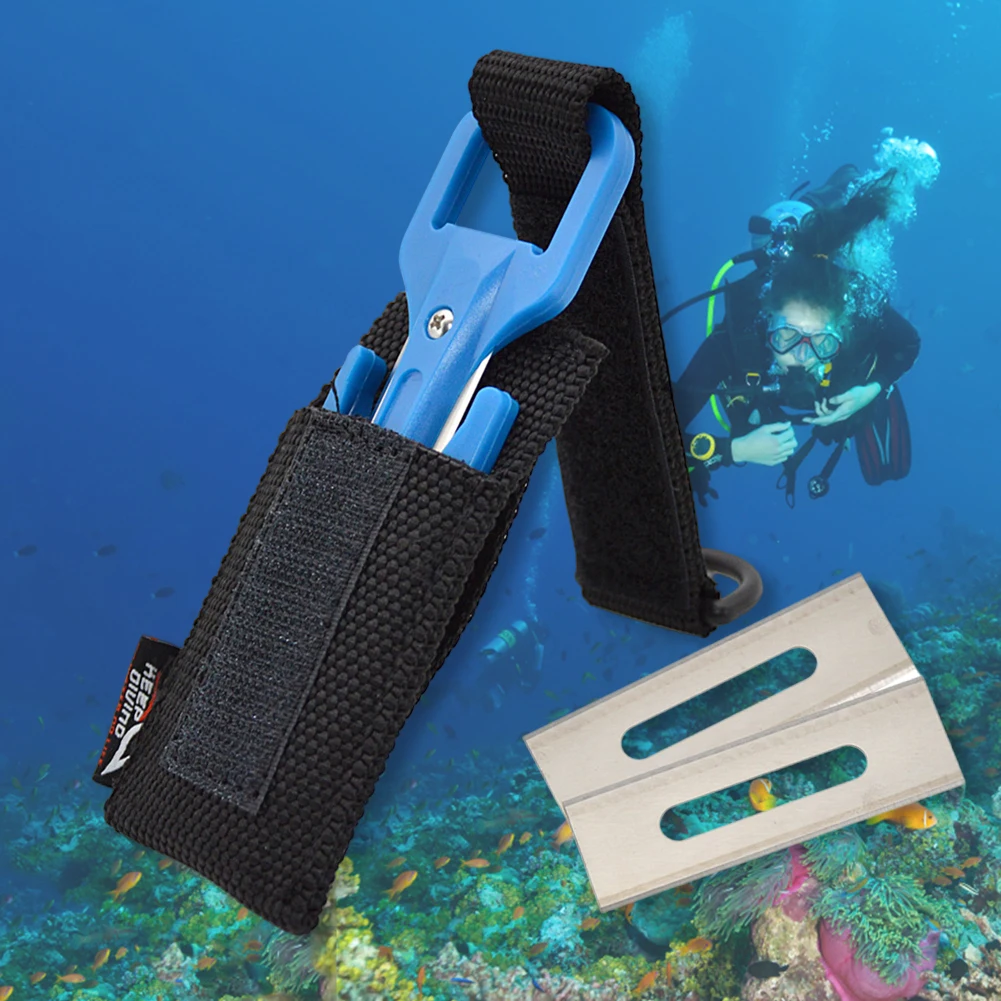 Scuba Dive Line Cutter With Webbing Safety Snorkeling Knives for Swimming Watersports Free Diving Diving Surf Outdoor Accessorie