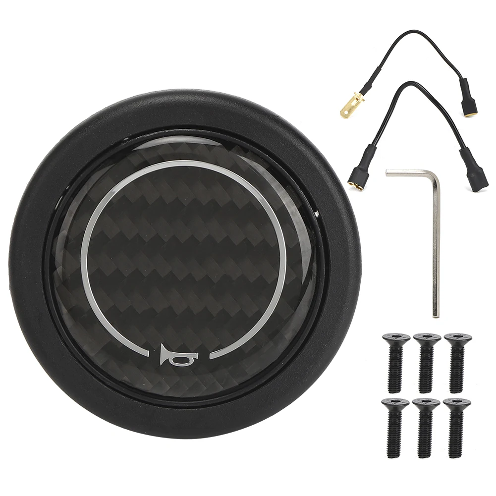 

Carbon Fiber Horn Push Button Kit for 6 Bolts for Nardi Steering Wheel Car Modified Accessory Carbon Fiber Horn Button Kit
