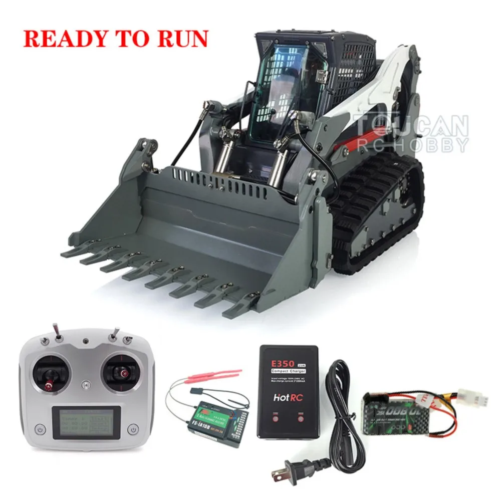 1/14 Hydraulic Loader Metal LESU Aoue-Lt5 Radio Control Tracked Skid-Steer RC Truck Cars Machine Model Lights Toys Adults