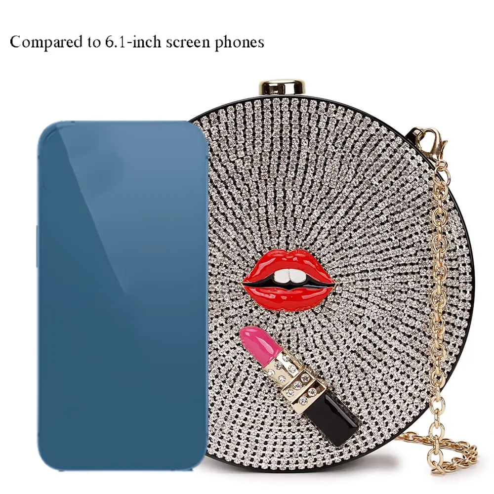 Luxury Diamond Lipstick  Acrylic Party Evening Bag Clutch Bag for Women Fashion Shoulder Chain Bag Ladies Handbag Purses Wedding