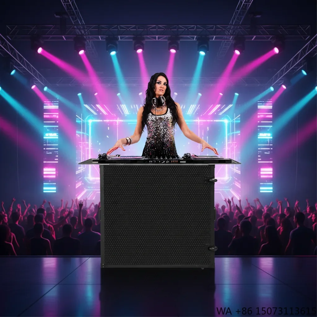 

Foldable Waterproof Portable DJ Facade Booth Flight Case Wireless Control Aluminum Frame USA Warehouse