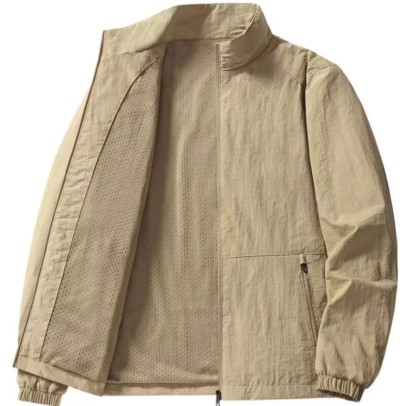 

Plus Size Men Jacket New Winter Thick Fleece Lined Windproof Stand Collar Coat Warm Outerwear for Young Middle Aged Men