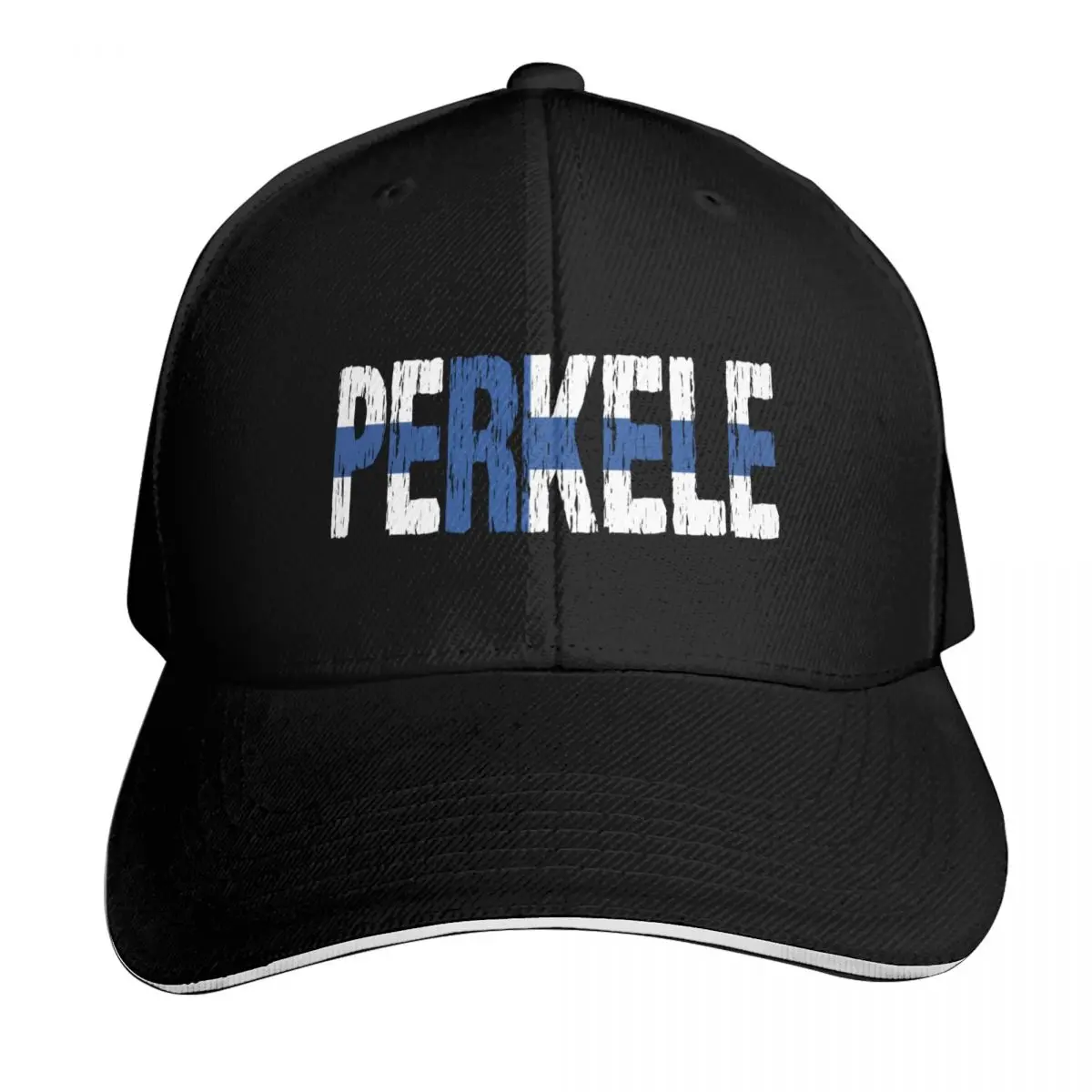 

Perkele Finnish Flag Distressed Baseball Cap |-F-| Vintage black Uv Protection Solar Hat Women's Beach Visor Men's