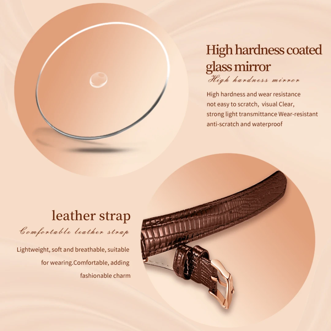 OLEVS 5590 Reloj de moda de cuarzo regalo esfera redonda correa de reloj de pulsera de cuero genuino calendario