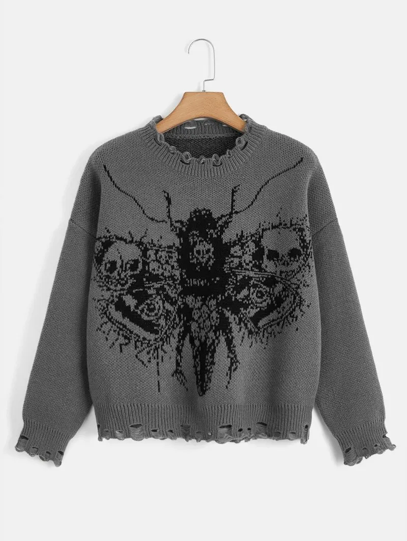 Traf Women\'s sweater y2k new pullovers jacquard jumper Winter clothes women tops vintage Female clothing long sleeve Oversize