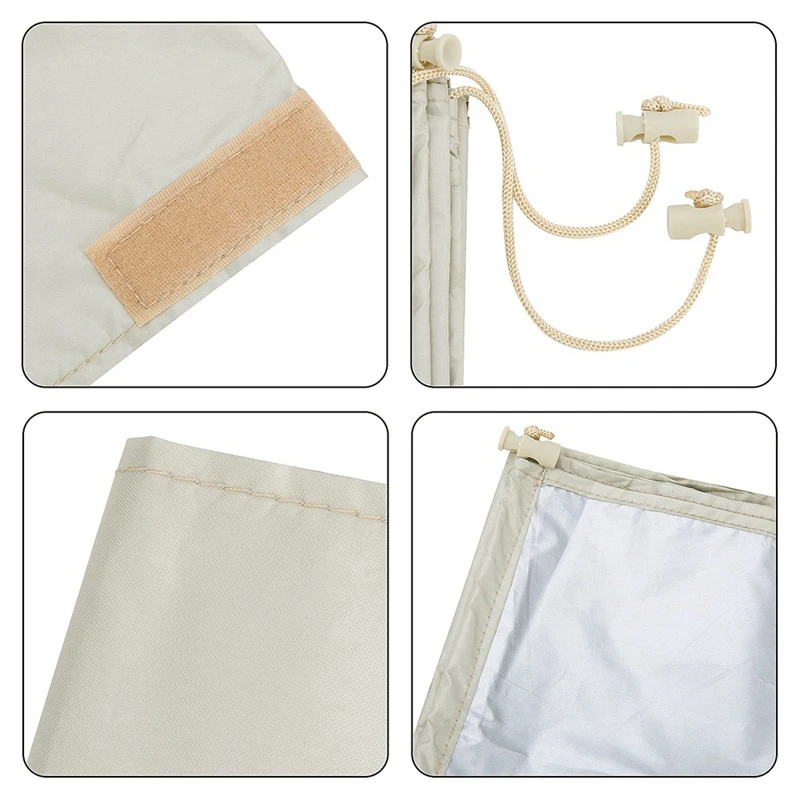 Swimming Pool Solar Reel Cover Waterproof Pool Solar Blanket Reel Cover for Pools Reel Up to 18' Wide Creamy White-DTB1