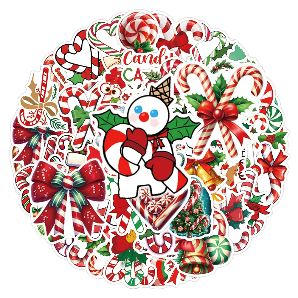 10/30/55 stücke Cartoon Weihnachten Zuckerstange Aufkleber Nette Festliche Aufkleber Dekoration Kühlschrank Telefon Koffer Graffiti Aufkleber Verpackung