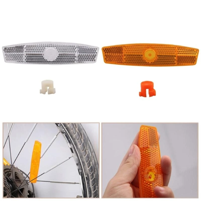 Q39E 8Pcs Road Bikes Wheel Spokes Reflectors Night Ridings Warning Reflectives Light