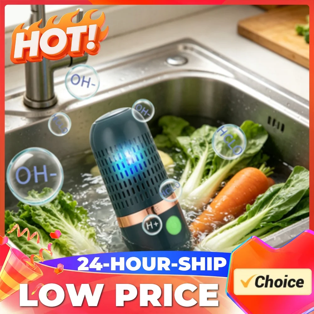 Portable Fruit and Vegetable Washing Machine Portable OH-ion Food Purifier No Scrubbing USB Powered for Home Travel Outdoor Use