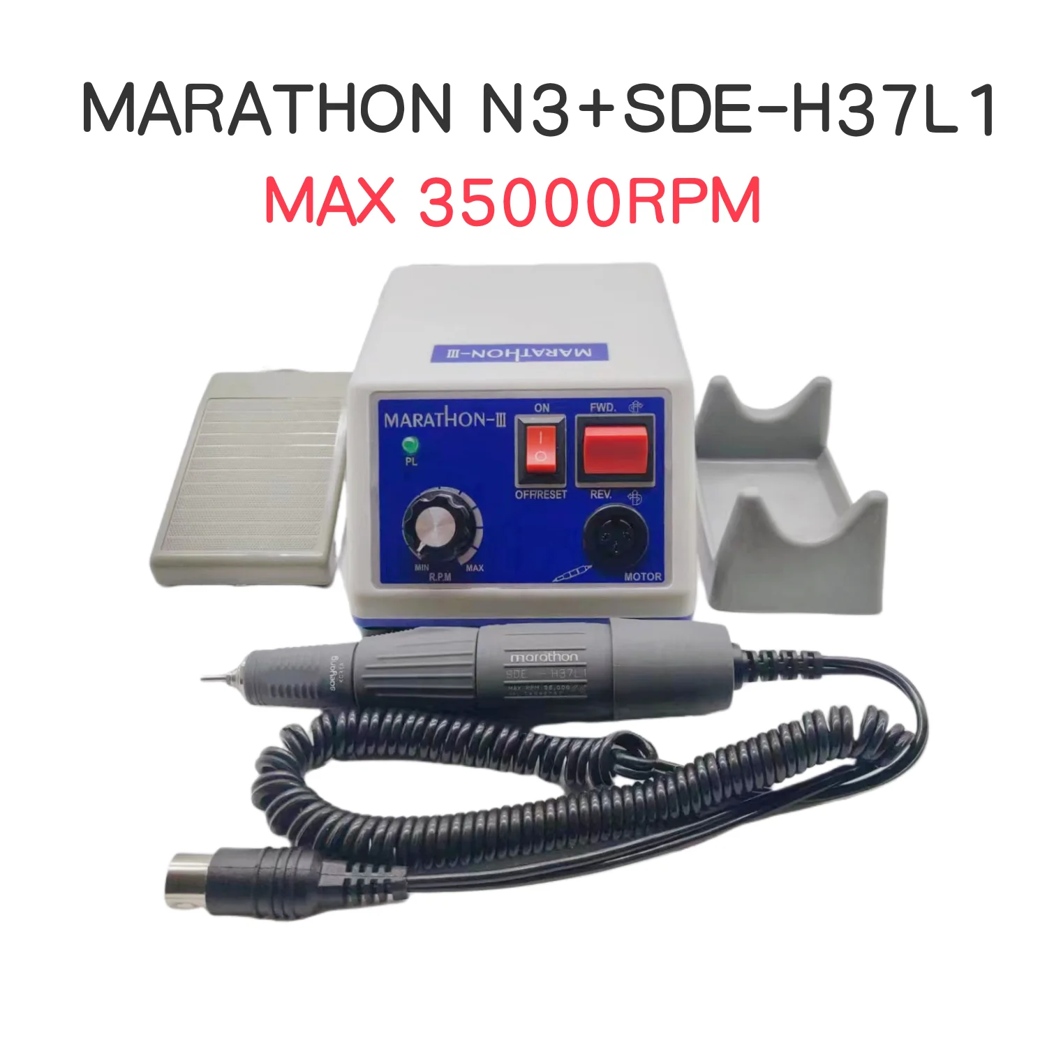 65W Marathon N3 Elektrische Manicure Control Box 35000Rpm SDE-H37L1 Elektrische Handvat Nail Boor Frezen Manicure Polijsten Nagelvijl