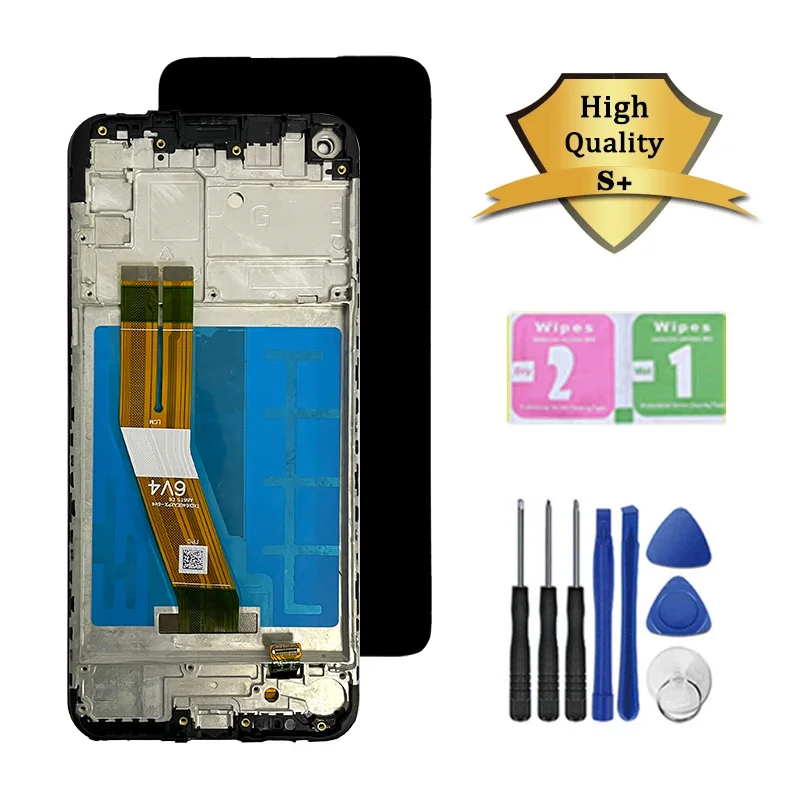 Tela de toque LCD com moldura, montagem para Samsung A11, A115, SM-A115F, SM-A115F, DS, SM-A115M, DS, DS, alta qualidade