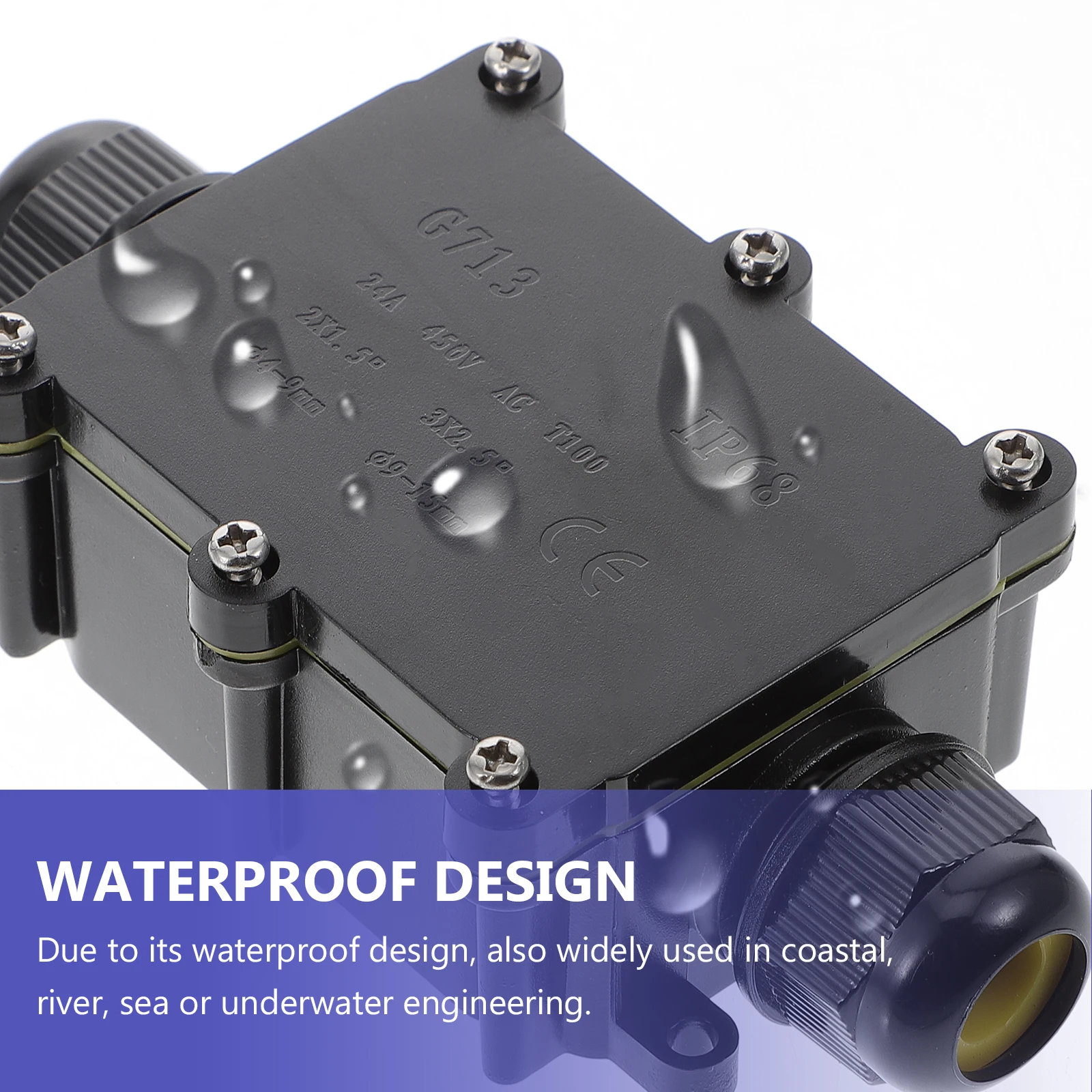 

Waterproof Junction Box Electrical Plastic Cable Connector Outdoor Watertight High Temp Corrosion Resistant Long Life For