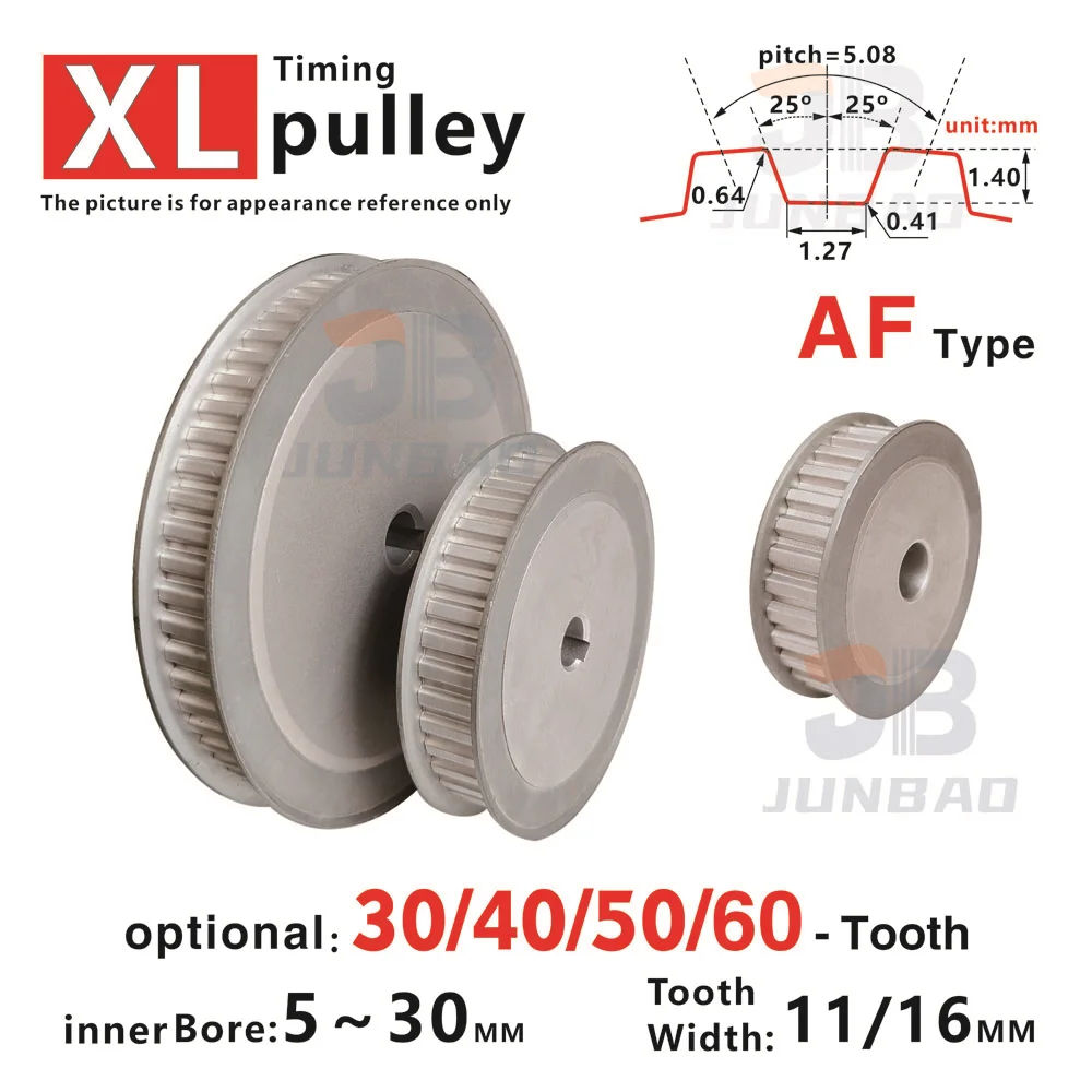 

30T/40T/50T/60T XL type timing pulleys, with high torque and low noise, for transmission systems such as DIY/CNC/3D printers