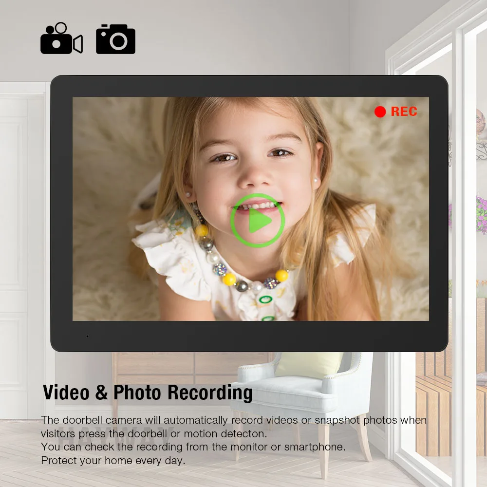 Hayway 10 Inch Video intercom Tuya Smart WIFI Video Door Phone System 1080P Doorbell Camera Full Touch Screen Motion Detection