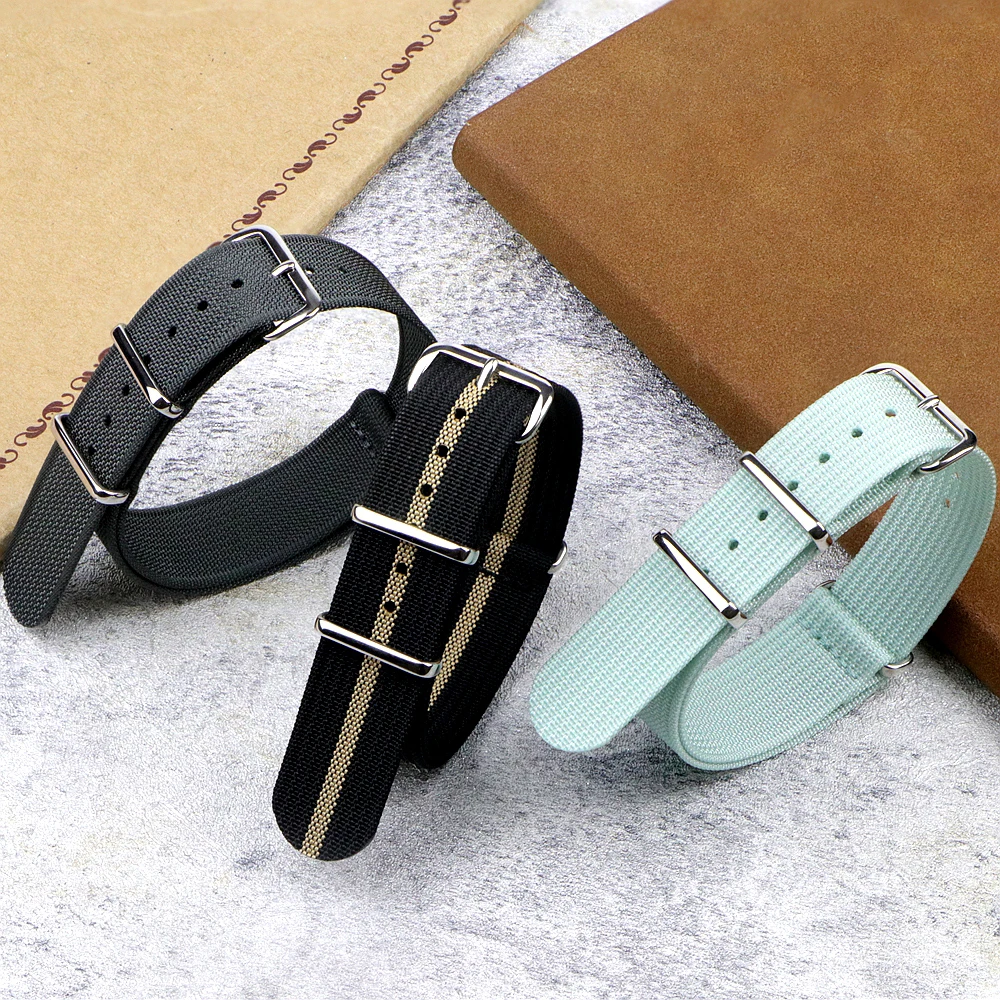 Nylon-Uhrenarmband, geripptes Armband, 16 mm, 18 mm, 19 mm, 20 mm, 22 mm, 24 mm, Ersatz für Militär-Ballistikgewebe, Premium-Uhrenarmband-Zubehör – Detail 2