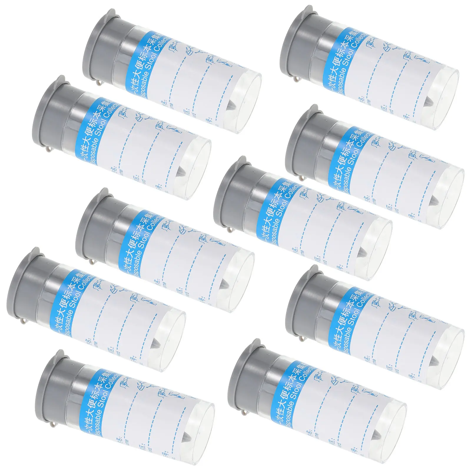 

10Pcs Stool Sampling Cups Lid Graduated Markings Accurate Stool Sample Containers PP Plastic Testing Specimen Cups