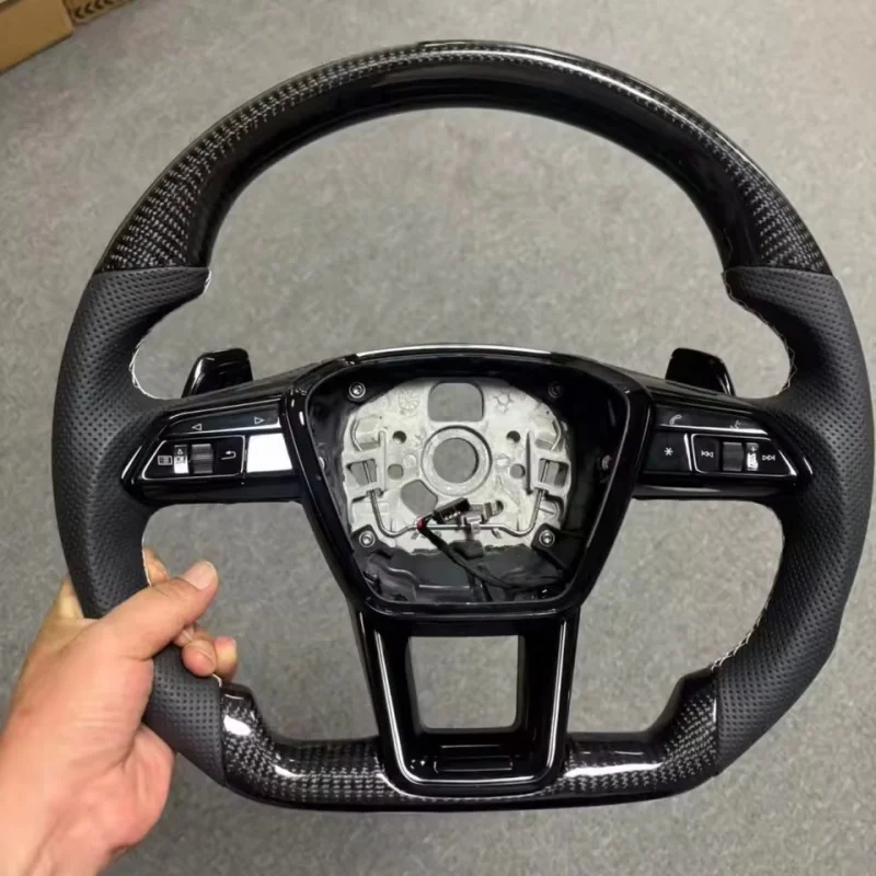 Customized Carbon Fiber Leather Car Steering Wheel For Audi A4 B8.5 S4 RS4 A5 S5 RS5 RS6 Q5 Q7 Q3 A3 A6 S3 B8 TT Steering Wheel