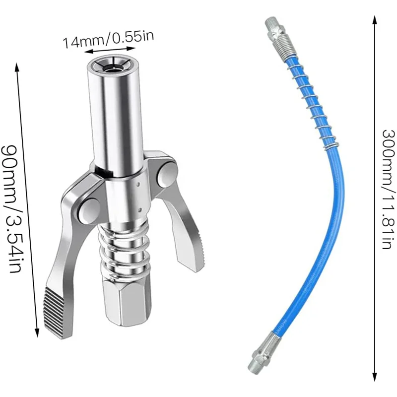 NPTI/8 10000PSI Grease Coupler Heavy-Duty Quick Release oil Grease Gun Coupler Two Press Easy To Push Grease Gun Oil Pump