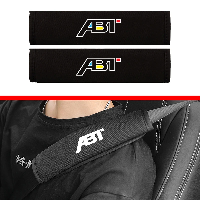 وسادات حزام مقعد السيارة من الحرير الجليدي للتنفس ، ملحقات السيارات ، غطاء مقعد للمقاعد ، أودي ، فولكس فاجن ، سكودا ، ABT ، رياضة السيارات ، سبورتس لاين ، زوج واحد