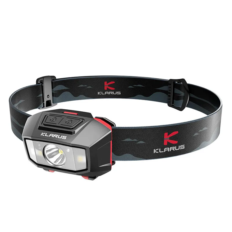 Klarus HM2 Lightweight Headlamp with Gesture Sensor, White/Red Dual-light Source, 270 Lumens Spot/Flood Light, Comfortable Wear