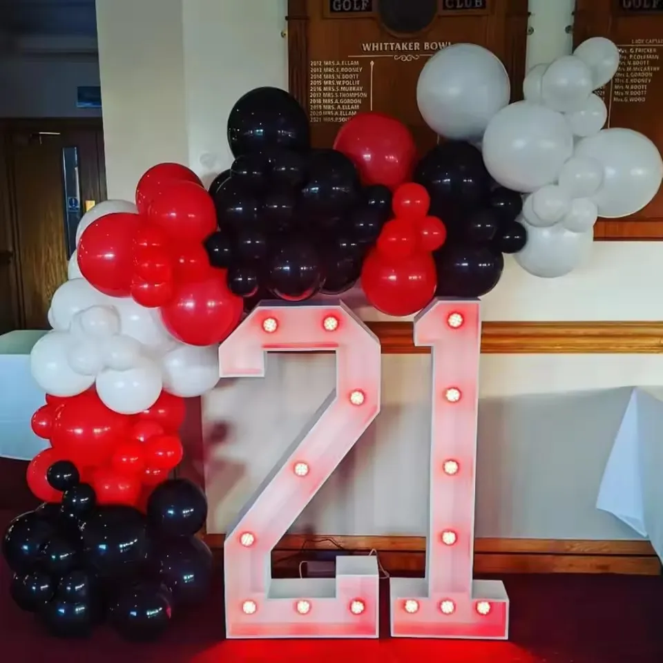 98Pcs Red and Black Balloons White Latex Balloon Garland Arch Kit for Baby Shower Birthday Wedding Graduation Party Decorations
