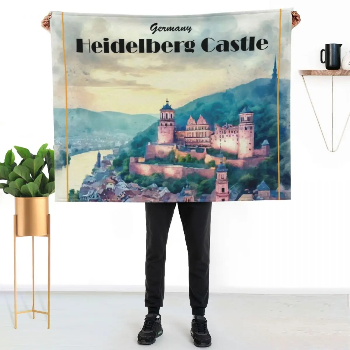 Heidelberg Castle, Germany Throw Blanket blankets and throws Designers Quilt funny gift Soft Plaid Nap Blankets