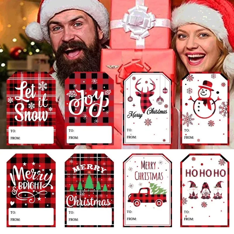 200 قطعة علامات عيد الميلاد تسميات 8 تصميم ملصقات هدايا ذاتية اللصق علامات الاسم مع سانتا الثلج شجرة عيد الميلاد ثلج تزيين في العطلة
