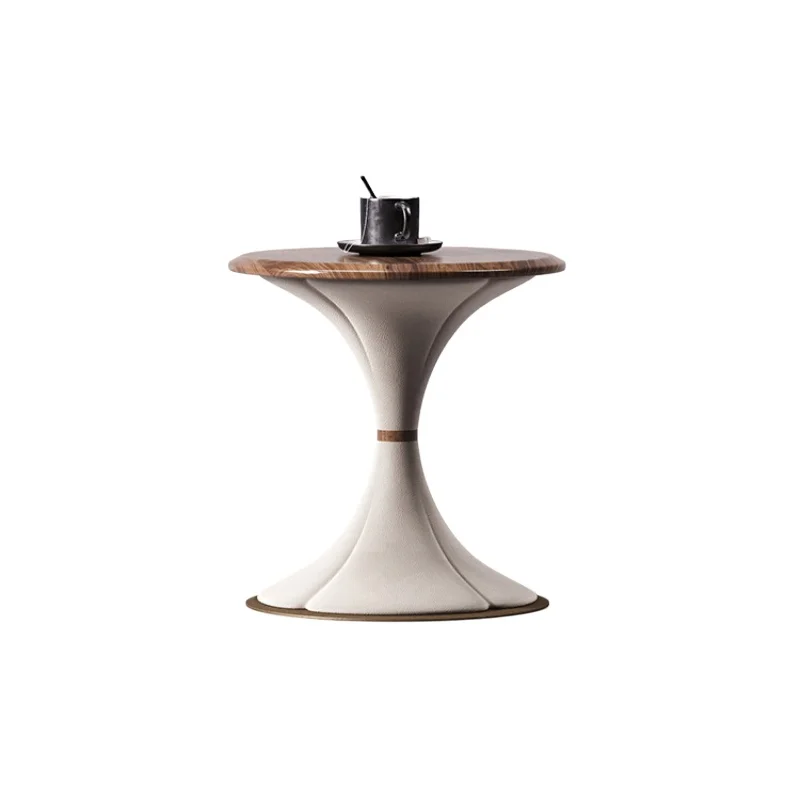 

1 Light luxury black walnut edge few living room sofa marble luxury stone designer minimalist round edge few