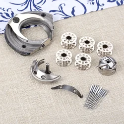 1 Set Metal Anti-Skip Stitch Spare Parts Old Household Domestic Sewing Machine Parts Bobbin Case Horn Slices Needle Shuttle Race