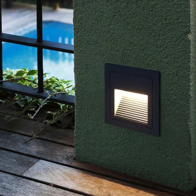 Outdoor 86 type recessed induction foot light, LED night light, corridor aisle, corridor corner, outdoor wall light