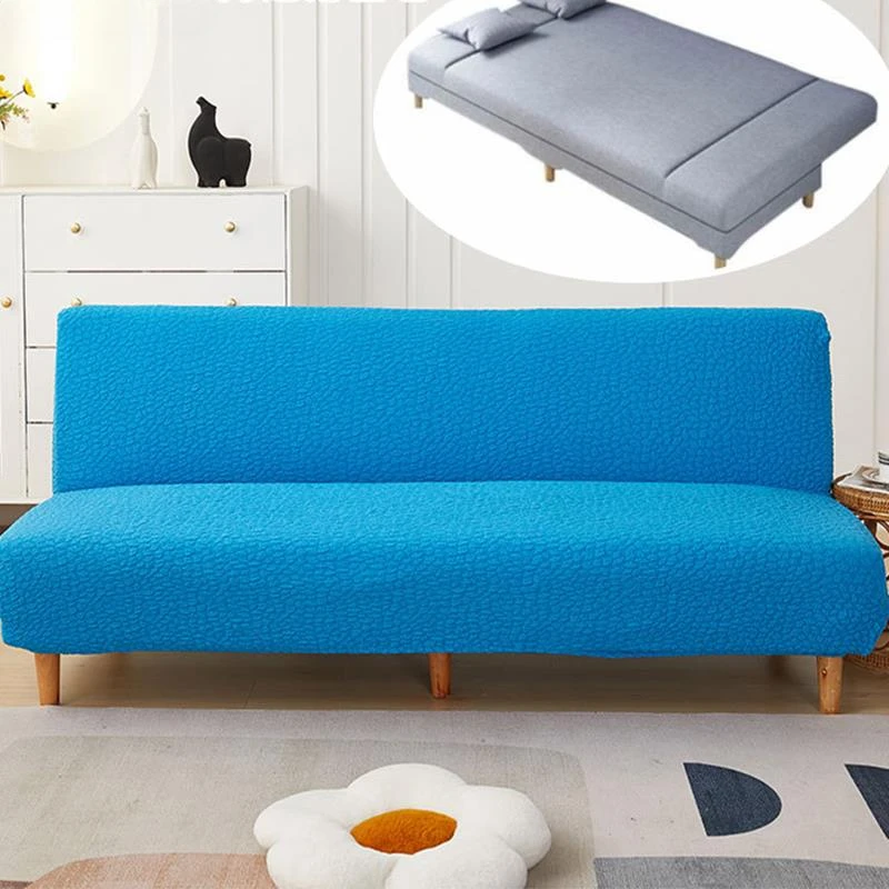 160-190cm Armless Sofa Bed Skirt Armless Sofa Bed Cover Futon Sofa Cover Elastic Folding Seat Case Slipcovers for Living Room