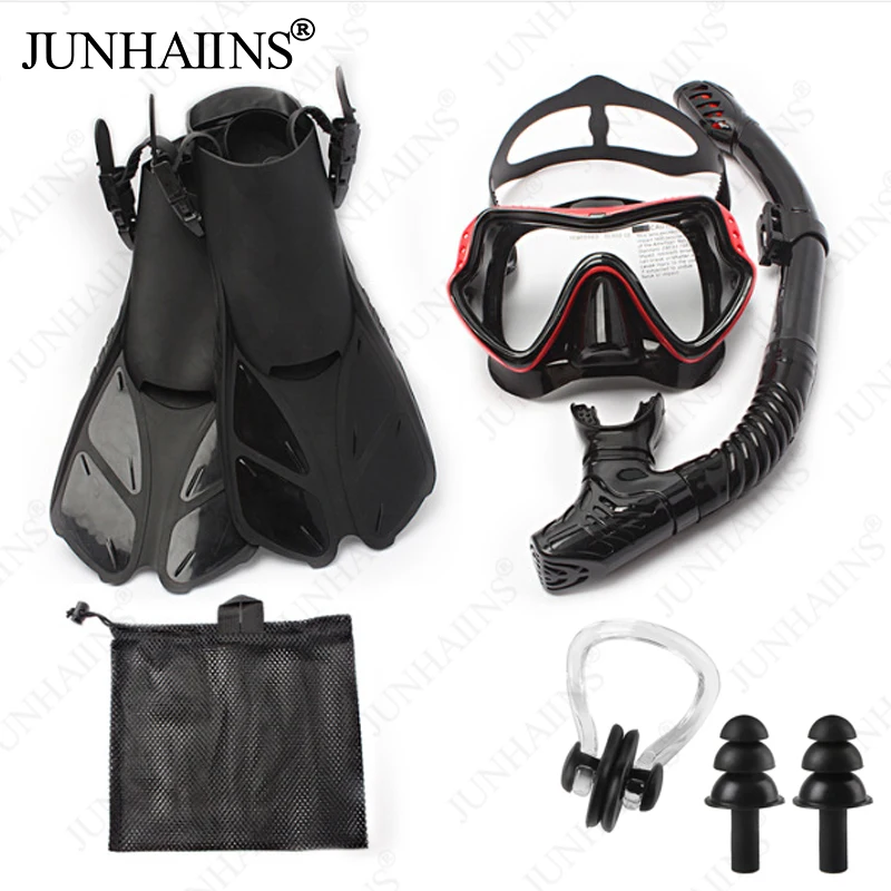 3PCS Set Diving Equipment Diving Mask Breathing Tube Adjustment Diving Fins Anti Fog Snorkeling Set For Water Sports