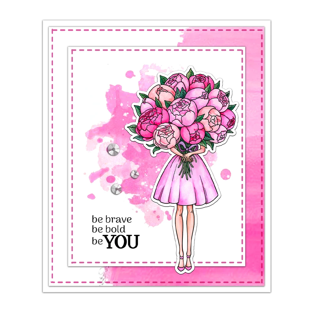 Mangocraft Beautiful Women Flower Clear Stamp Happy Mother\'s Day Gifts DIY Scrapbooking Supplies Silicone Stamp For Cards Albums