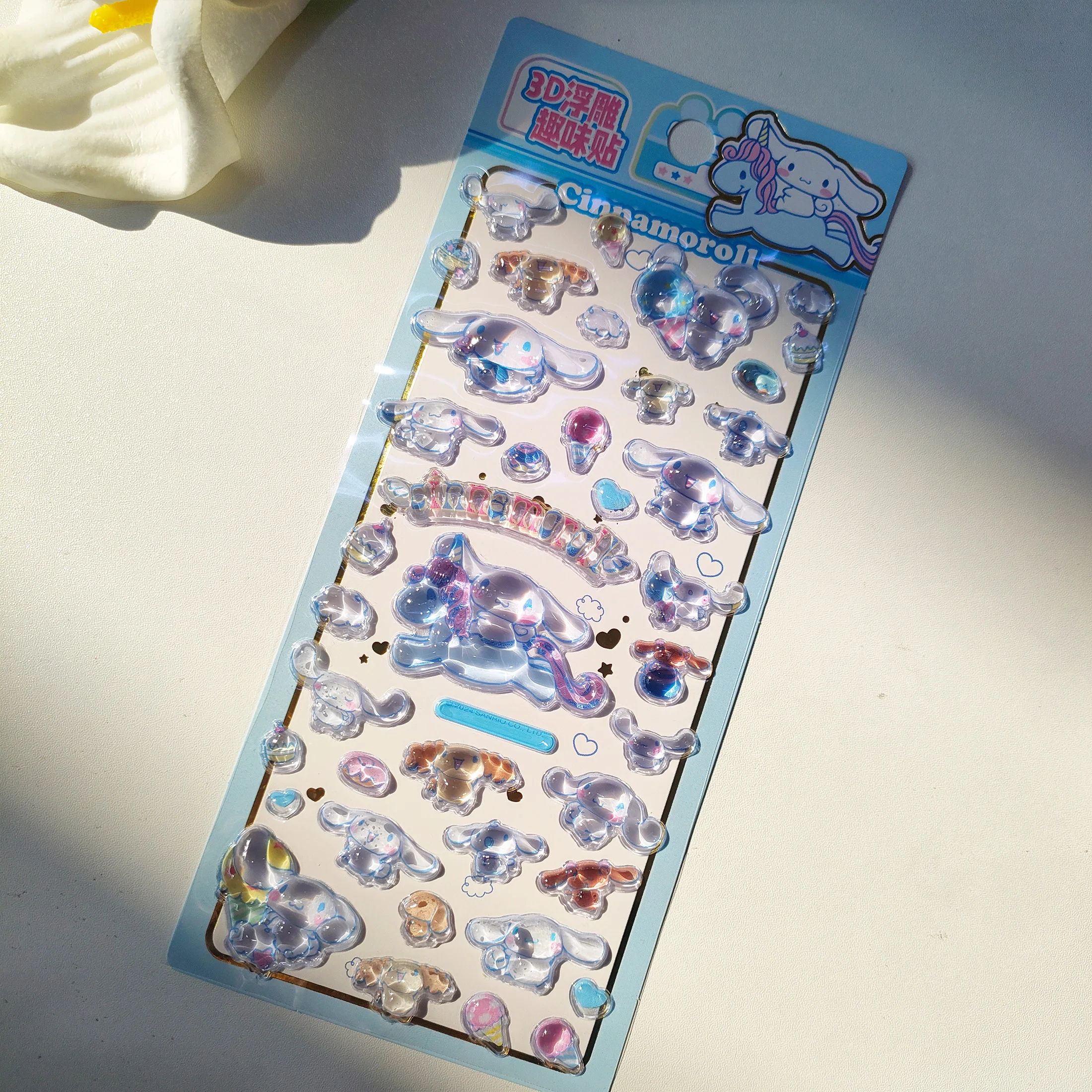 4pcs Sanrio 3D Relief Stickers - Cute Kuromi My Melody Decals Waterproof for Laptop Phone Fridge Scrapbook DIY Decor