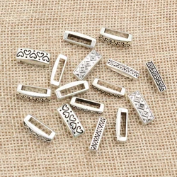 20pcs 16x6x6mm Beads Bails Pendants Jewelry Making DIY For 1cm PU Leather Bracelet Big Hole Beads Findings Hole Size 11x2mm