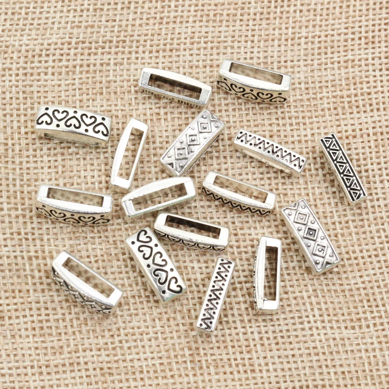 20 sztuk 16x6x6mm koraliki Bails zawieszki tworzenia biżuterii DIY dla 1cm PU skórzana bransoletka Big Hole koraliki ustalenia rozmiar otworu 11x2mm