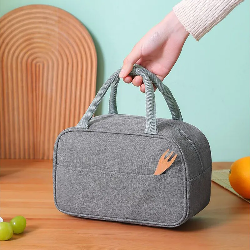 Portable Small Lunch Bag Thick Aluminum Foil Lunch Handbag Outdoor Picnic Box Camping Commuting School Office Meal Bags