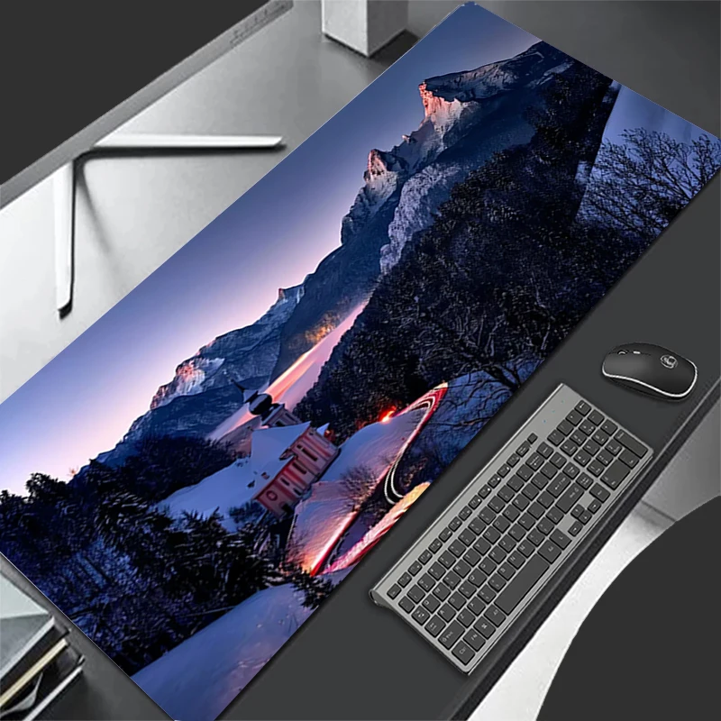 

Large Gaming Mousepads Norwegian Scenery Computer Soft Mousepad 900x400 Desk Pads For HD PC Keyboard Mats Non-slip Table Rug