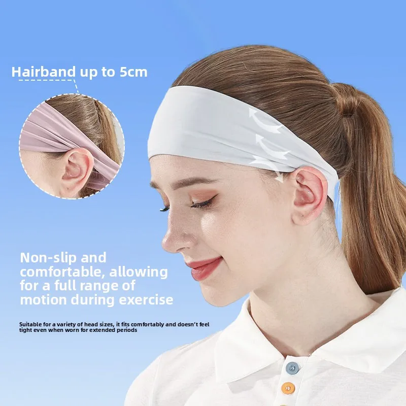 Anti-Slip Sweat-Absorbent Sports Headband, Breathable Yoga Running Forehead Hair Band, Unisex Sweatband Hair Hoop for Outdoor Wo