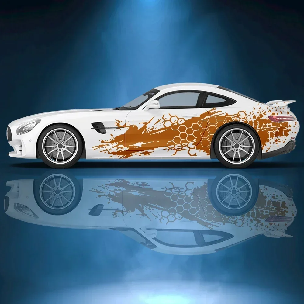 

Colorful Honeycomb Splash Car Vinyl Wraps Decal Self-adhesive PVC Sticker Suitable for Trucks SUV Decor Auto Accessories Gift