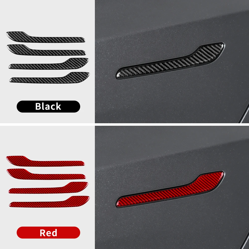 Real Soft Carbon Fiber For Tesla Model 3 Highland 2024 Car Gear Shift Steering Wheel Panel Cover Interior Trim Accessories